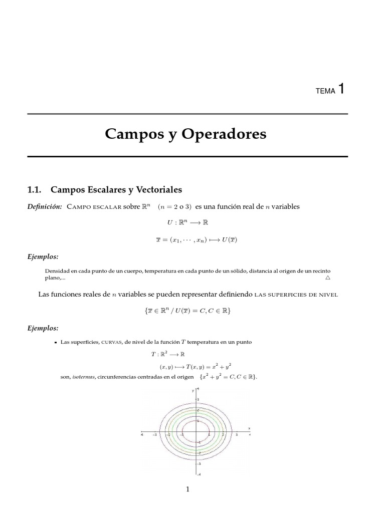 Campos y Operadores: Gradiente y Divergencia | PDF | Degradado ...