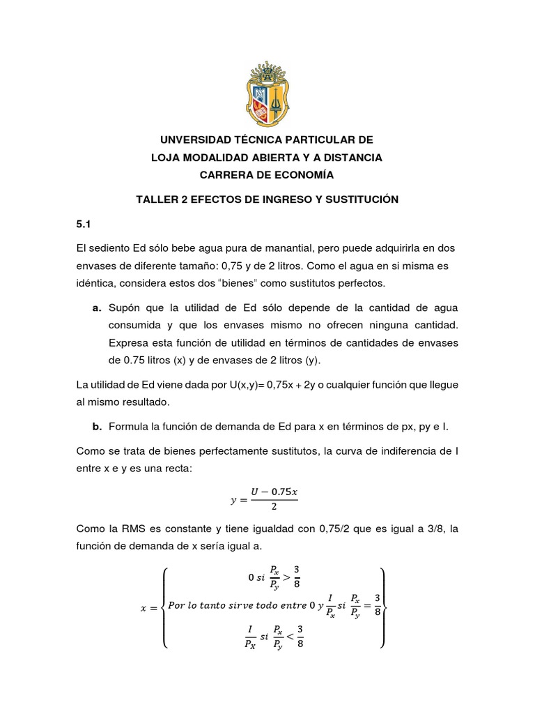 Efectos de Ingreso y Sustitución en Economía | PDF | Curva de demanda ...