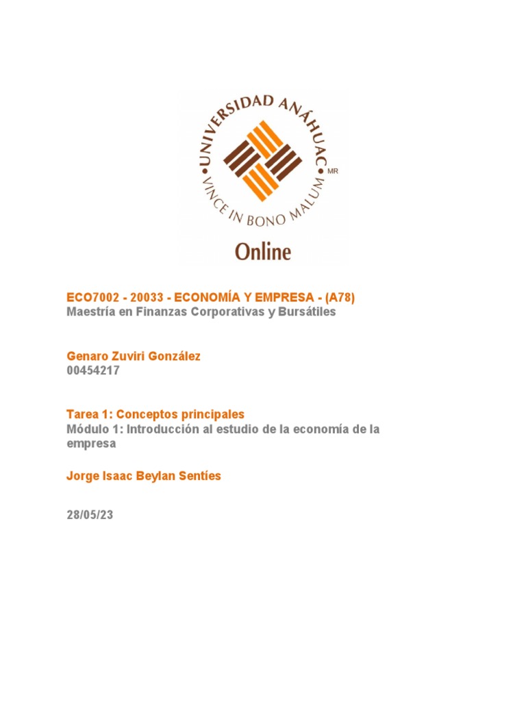 Introducción a la Economía de la Empresa | PDF | Finanzas y dinero
