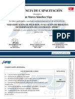 Certificate For Gian Marco Sánchez Vigo For Matriz IPERC