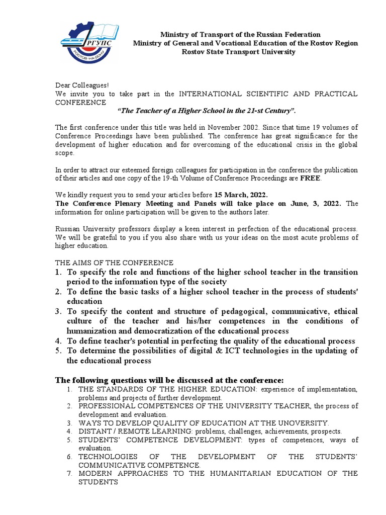 Conference | PDF | Teachers | Information