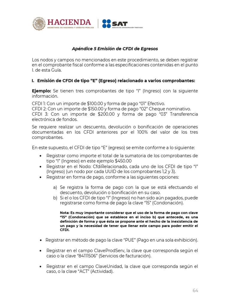 Anexo 20 Guia de Llenado CFDI-64-68 | PDF | Economias