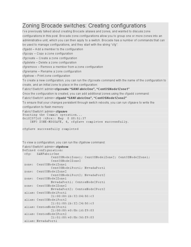 Brocade Switch Zone Configuration Guide | PDF | Areas Of Computer ...