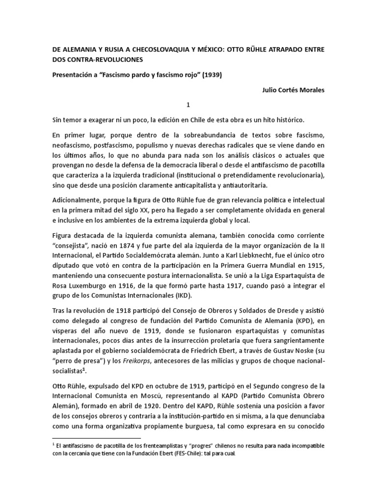 Presentación A Otto Rühle PDF Comunismo Fascismo