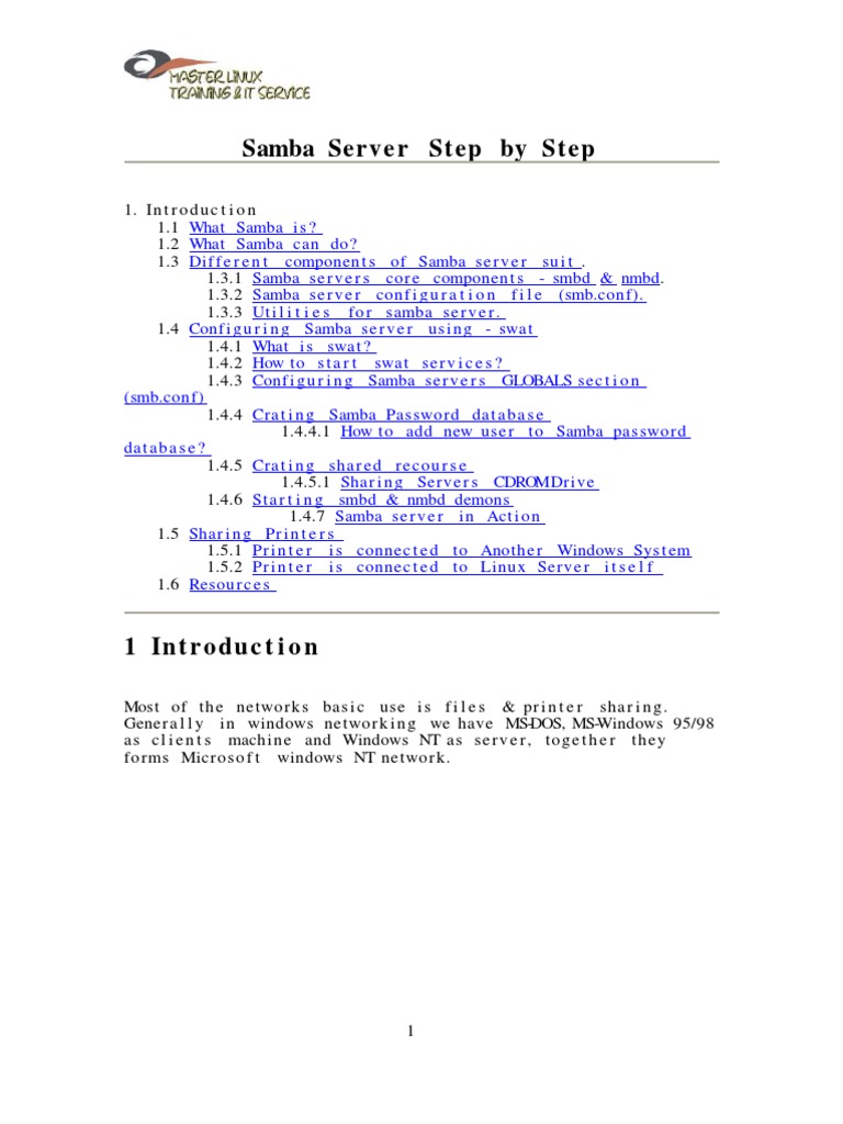Configuring Samba Server with SWAT | PDF | Computing Platforms | System ...