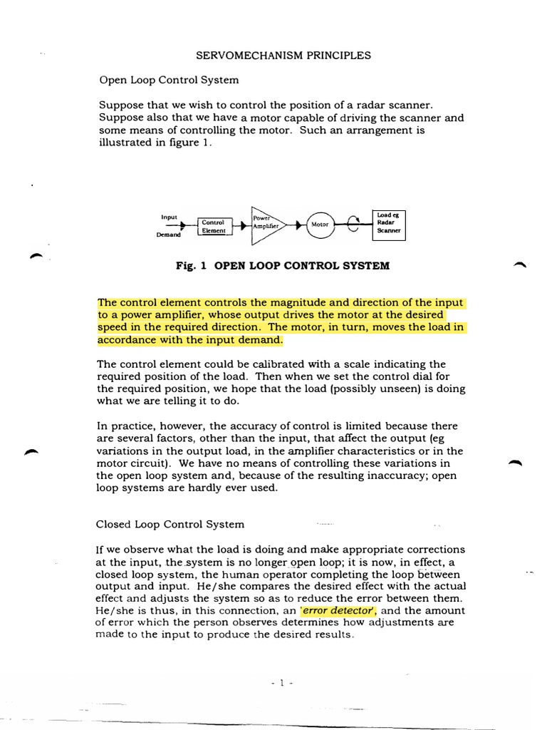 Reading Material - Servomechanisms | PDF | Electric Motor | Servomechanism