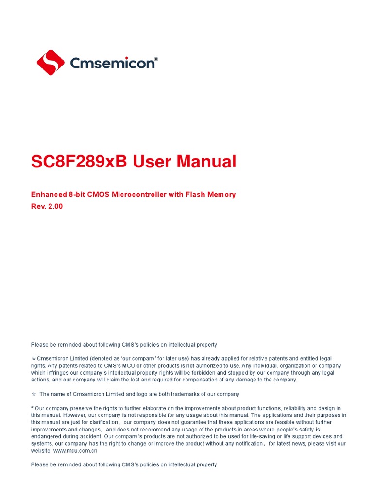 SC8F2892B Microcontroller Manual | PDF | Analog To Digital Converter ...