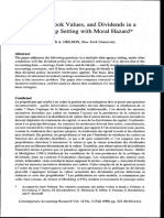 9 - Contemporary Accting Res - 2010 - OHLSON - Earnings Book Values and Dividends in A Stewardship Setting With Moral Hazard