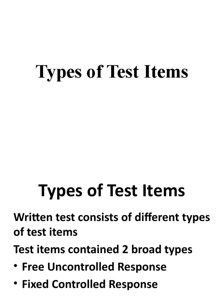 types-of-test-items-pdf-question-psychology