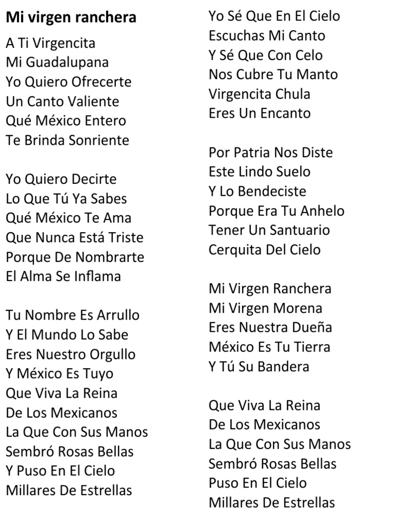 Mi Virgen Ranchera: Himno a Guadalupe | PDF | Religión y espiritualidad