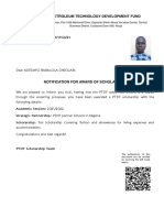 PTDF - Induction Invitation Letter