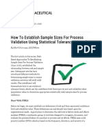 How To Establish Sample Sizes For Process Validation Using Statistical T...