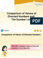 Comparison of Values of Directed Numbers and The Number Line