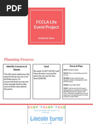 fccla life event project