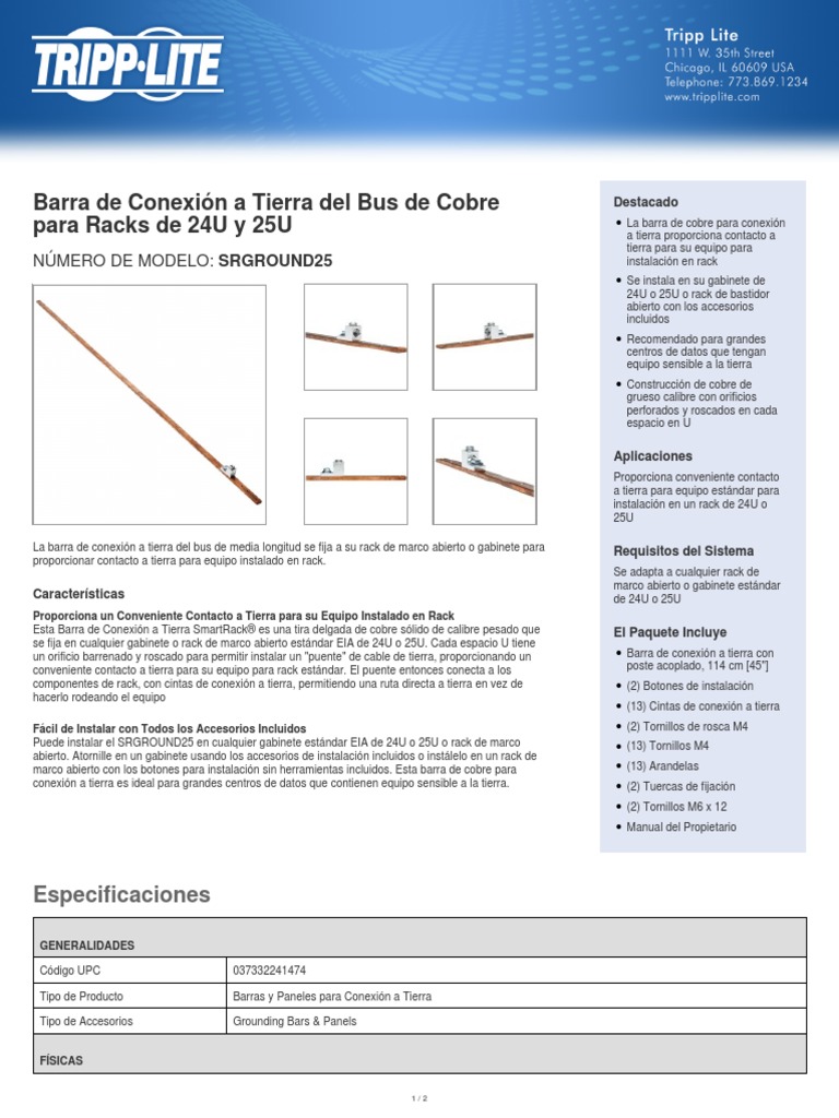 Barra de Tierra Rackeable | PDF | Tornillo | Ingeniería Informática