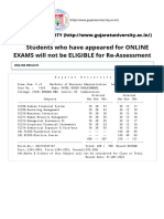 Online Result & Re-Assessment - Gujarat University