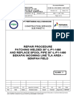 Repair Procedure Patching Welded 30-L-P1-1490 BEKAPAI INCOMING LINE TLA AREA - SENIPAH FIELD