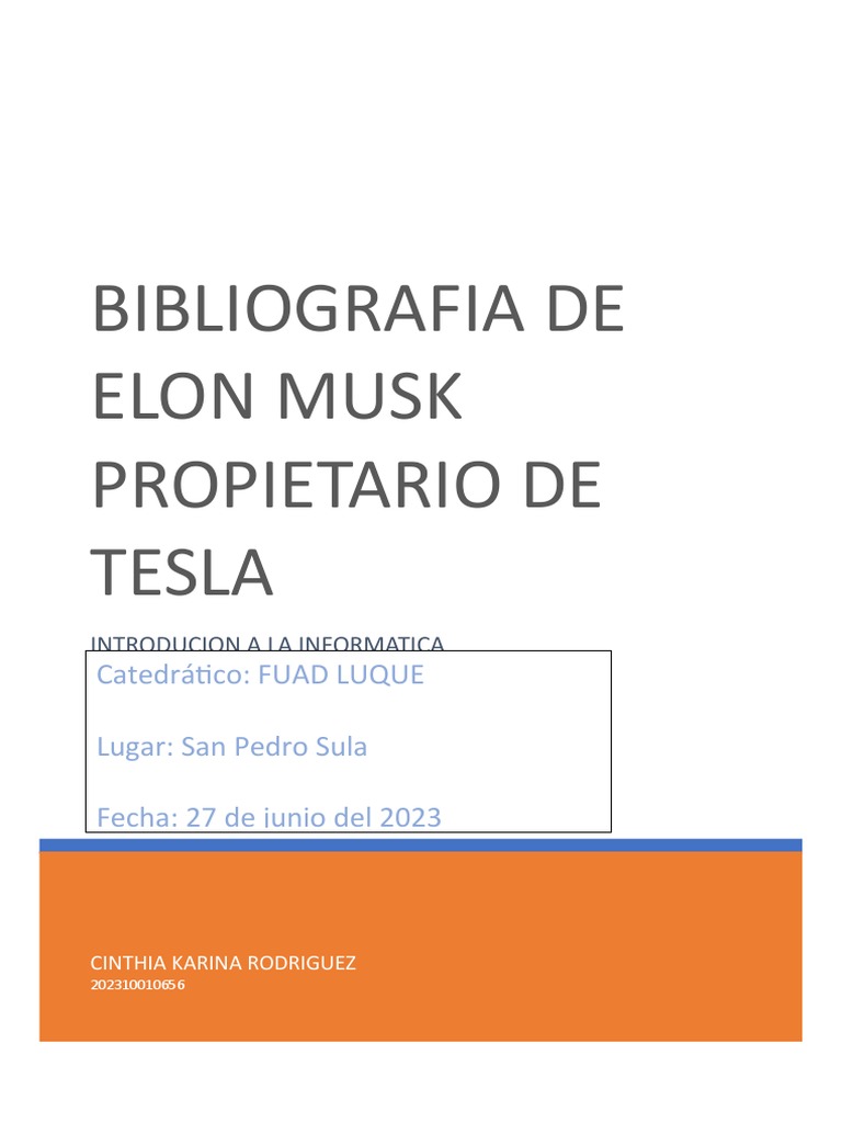 Biografía de Elon Musk y sus Empresas | PDF | Elon Musk