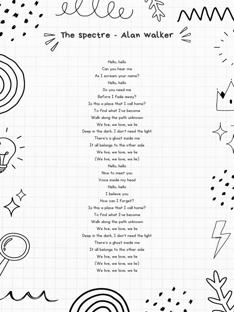 Alan Walker - The Spectre Lyrics | PDF | Art | Poetry