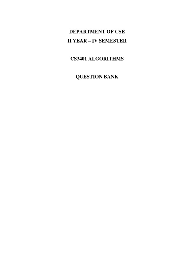 CS3401-ALGORITHMS Qb original | PDF | Vertex (Graph Theory) | Time ...