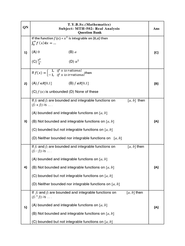 Non-Integrable Functions in Real Analysis | PDF | Complex Analysis ...