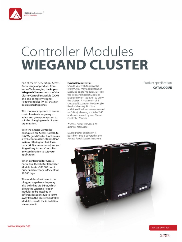 Impro Wiegand Cluster Controller Overview | PDF | Ethernet | User Interface