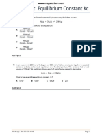 Worksheet Equilibriumconstant KC