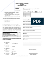 Examen diagnóstico de inglés para niños | PDF | Lingüística