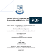 Analysis On Power Transformers in Electrical Transmission and Distribution Grid Systems