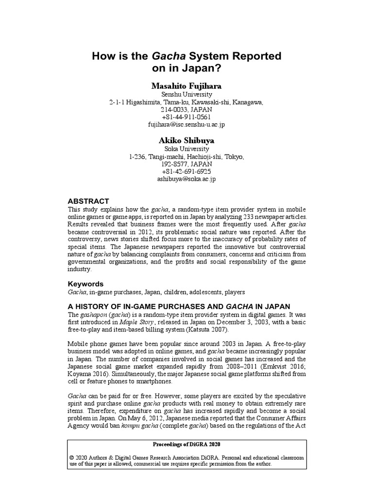 Japanese Gacha Reporting Analysis | PDF | Computers