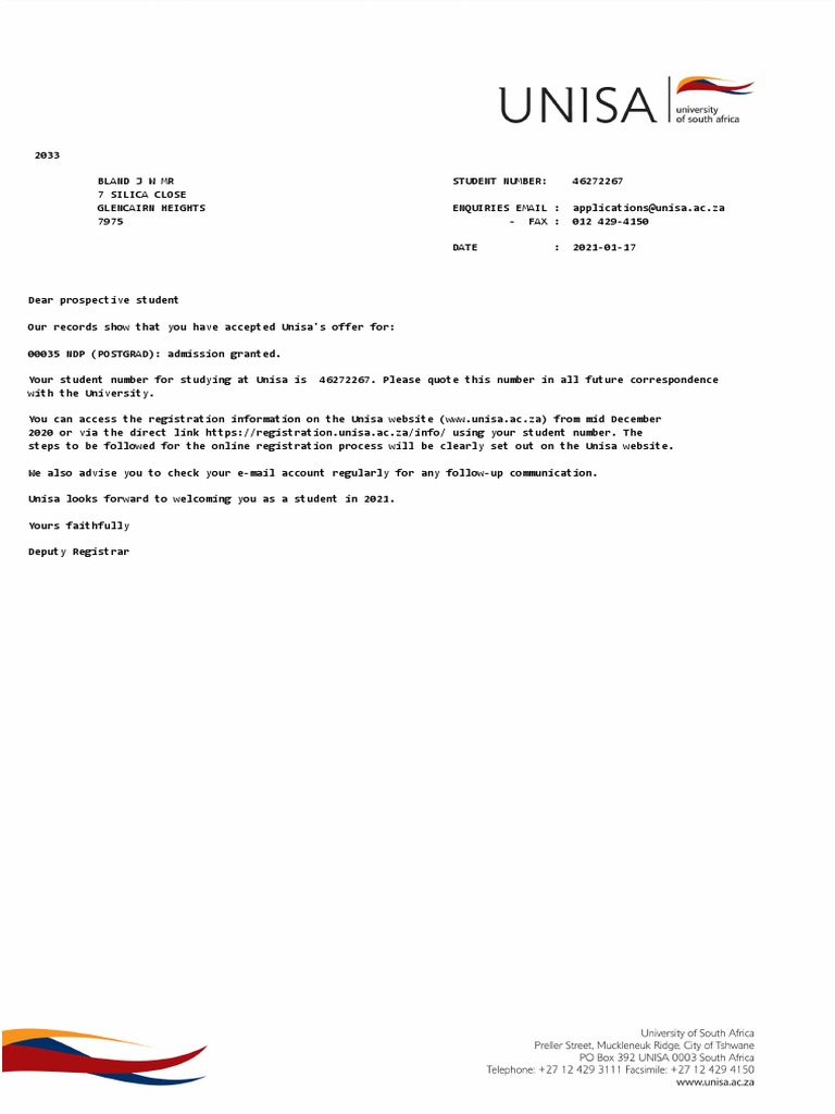 APPLY FOR ADMISSION AT UNISA intelligence overview