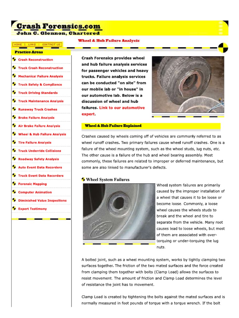 Wheel and Hub Failure Analysis PDF