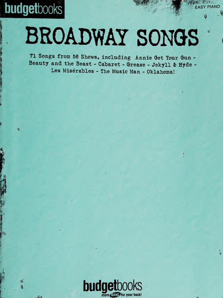 Broadway Songs Easy Piano PDF Broadway Theatre Musical Theatre
