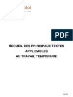 Recueil Des Principaux Textes Travail Interim (MAJ Août 2022)
