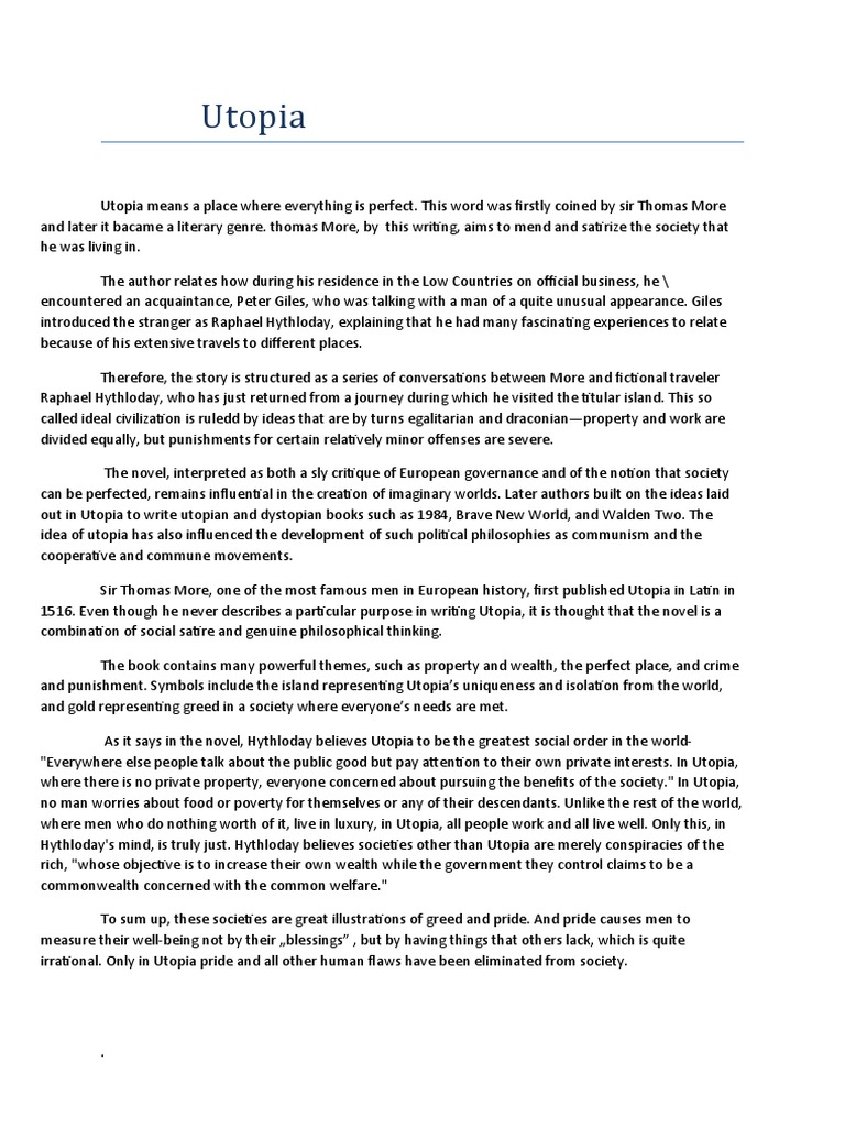 Utopia PDF Utopia (Book) Utopia