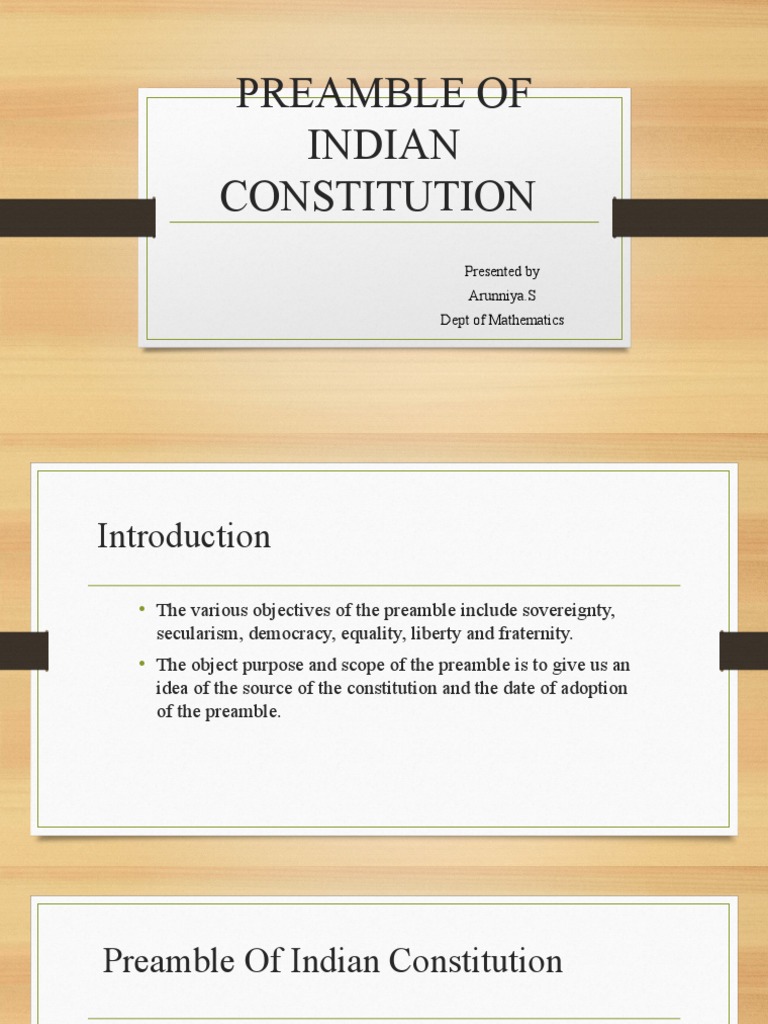 Objectives of the Indian Constitution Preamble | PDF | Government | Justice