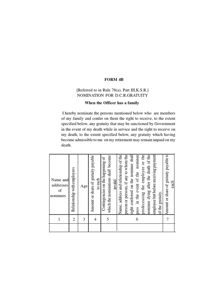 DCRG Nomination Form for Kerala Employees | PDF | Government | Justice