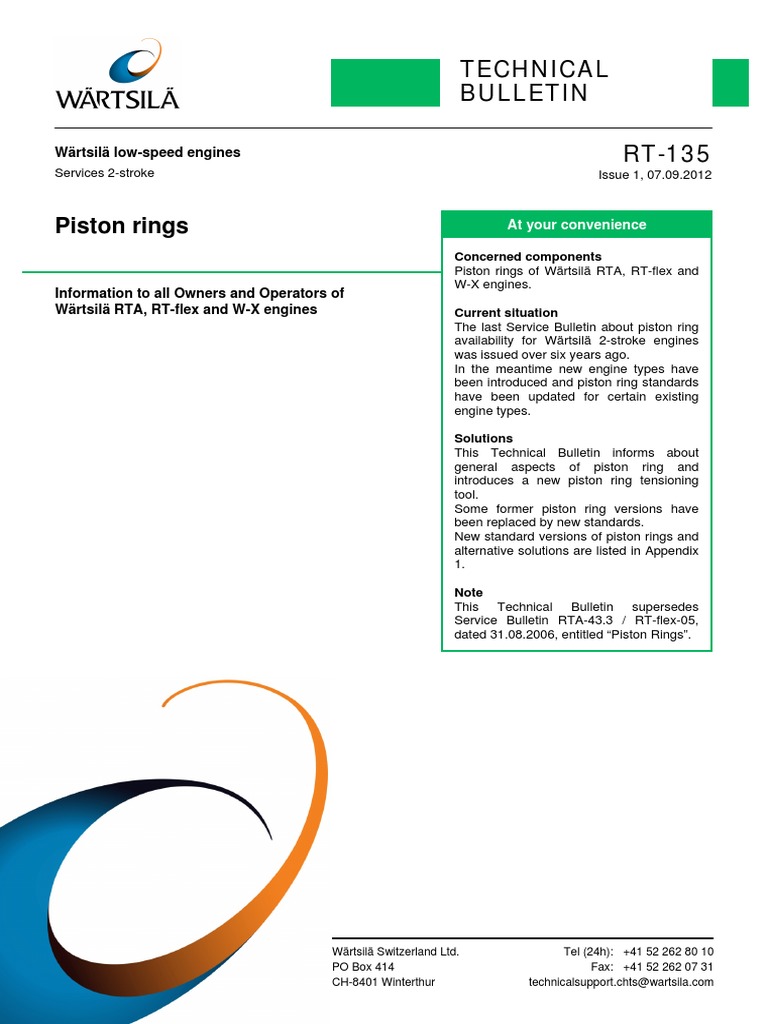 RT135 Piston Rings PDF Piston Wear