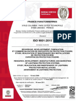 Certificado France Paratonnerres Iso 9001