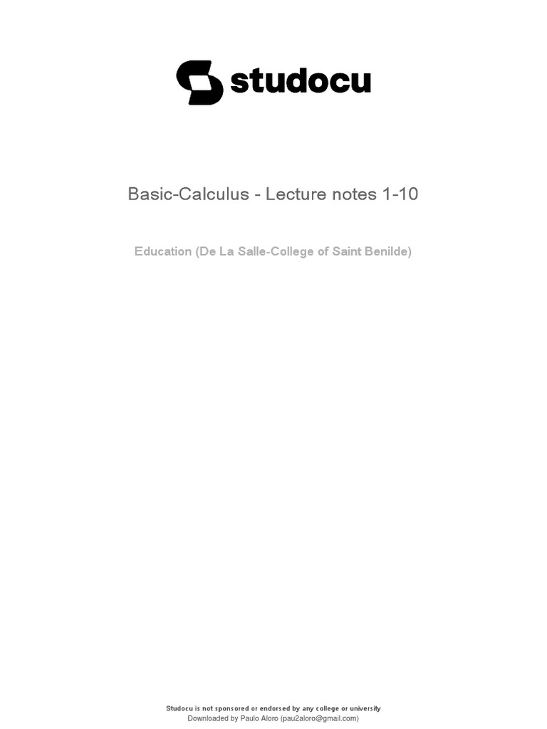Basic Calculus Teaching Guide | PDF | Integral | Function (Mathematics)