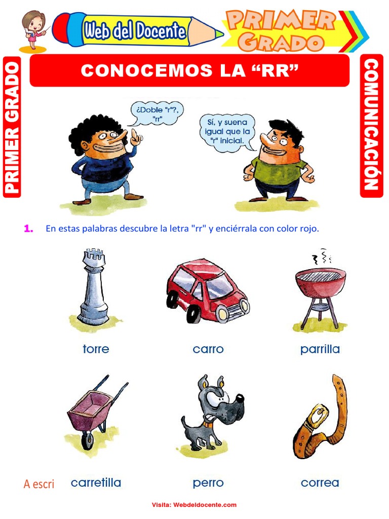 Fonema RR para Primero de Primaria | PDF | Artes del Lenguaje y ...