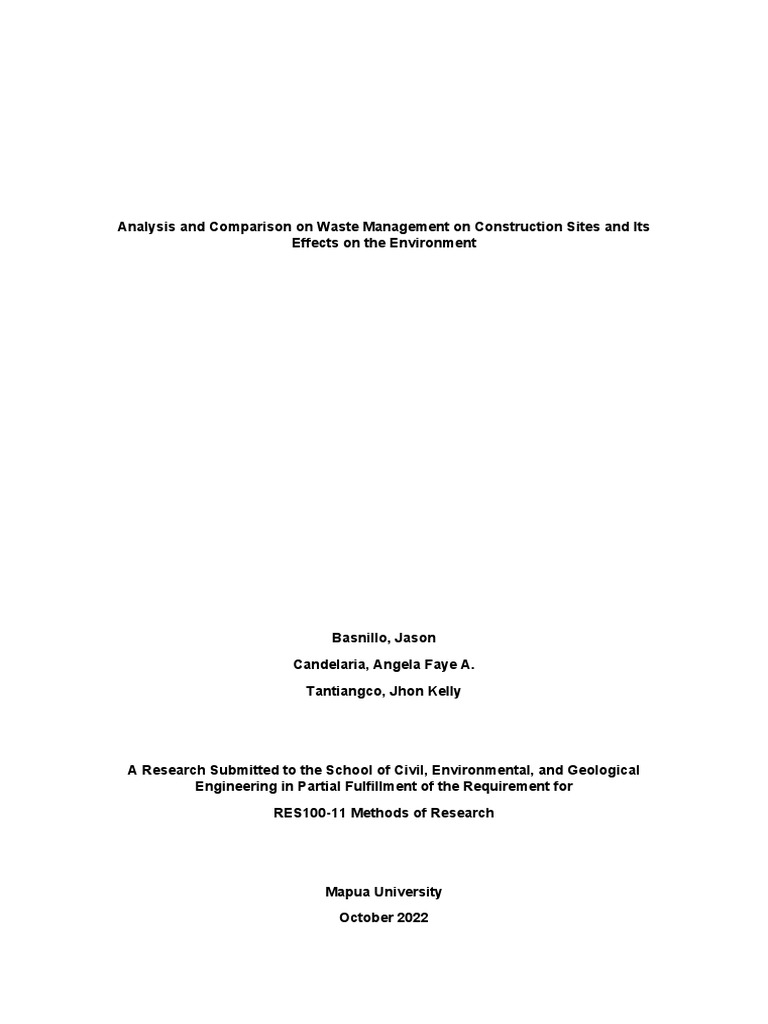 Waste Management in Construction Sites | PDF | Waste | Waste Management