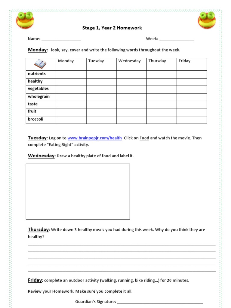 Pdhpe Stage1 Homework | PDF