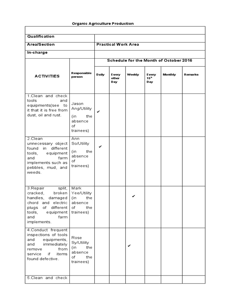 Task 10 Housekeeping Schedule PDF