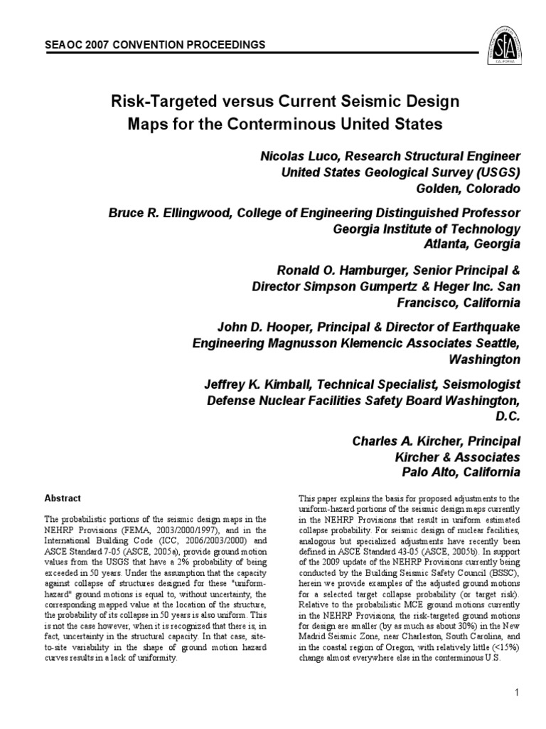 Risk-Targeted Seismic Design Maps | PDF | Probability | Risk