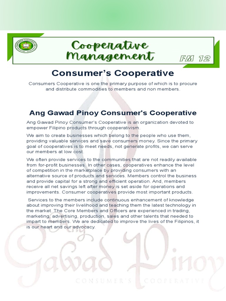 Consumer Cooperative PDF Cooperative Philippines