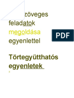 Jegyzet Szöveges Feladatok