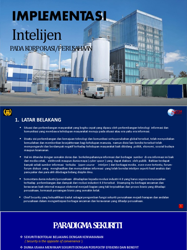 Pentingnya Intelijen Korporasi | PDF