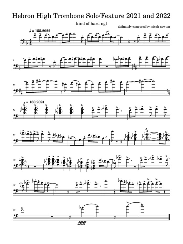 Hebron High Trombone Solos 2021-2022 | PDF | Brass Instruments