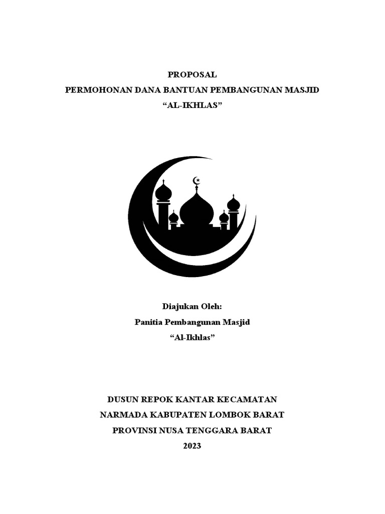 Proposal Pembangunan Masjid Al-Ikhlas | PDF | Perjalanan